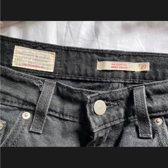 Black levi wide leg jeans barrel jeans - Picture 3 of 5